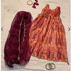 Elegant Multicolor Printed Kurta with Dupatta